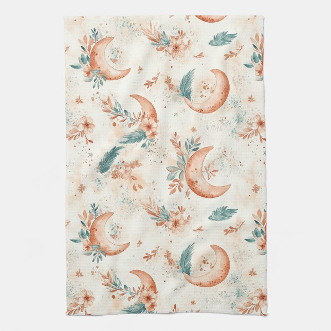 Celestial Floral Pattern (4) Kitchen Towel (Vertical)
