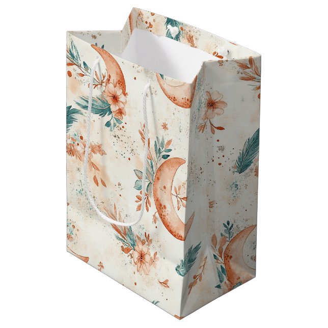 Celestial Floral Pattern (4) Medium Gift Bag (Front Angled)