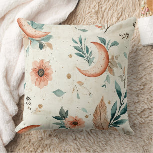 Celestial Floral Pattern (4) Throw Pillow