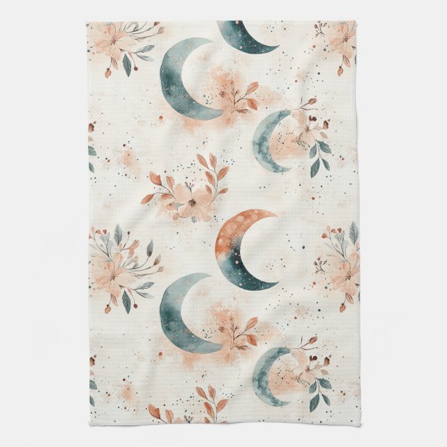 Celestial Floral Pattern (5) Kitchen Towel (Vertical)