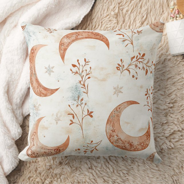 Celestial Floral Pattern (5) Throw Pillow (Blanket)