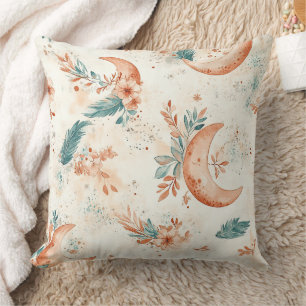 Celestial Floral Pattern (6) Throw Pillow