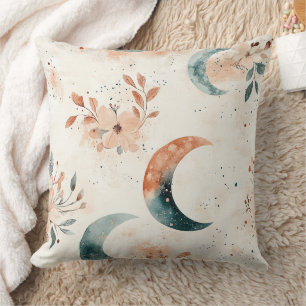 Celestial Floral Pattern (7) Throw Pillow