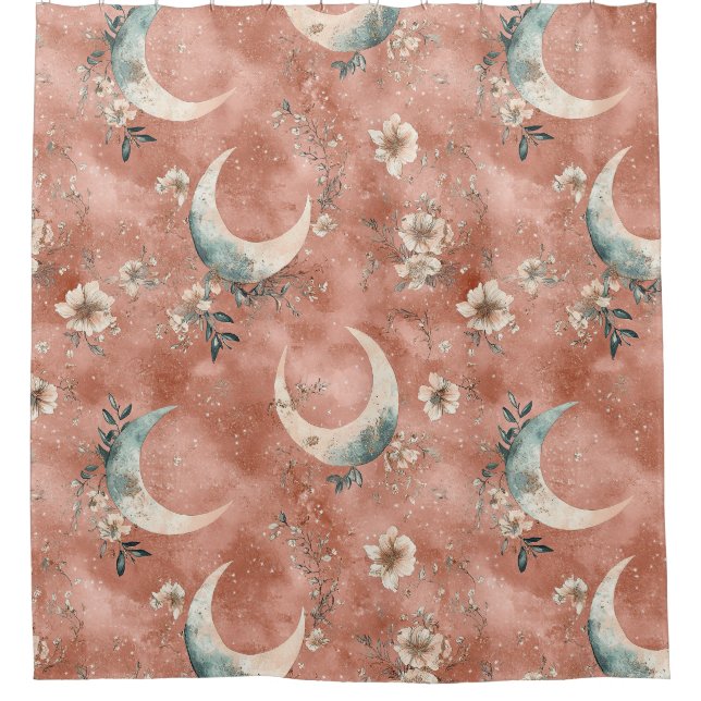 Celestial Floral Pattern Muted Terracotta (Front)