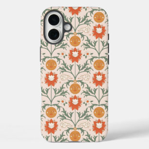 Celestial Floral Sunburst Seamless Pattern Design iPhone 16 Plus Case