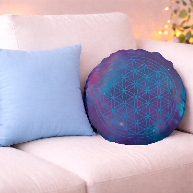 Celestial Flow – Colour of Heart Round Pillow (Creator Uploaded)