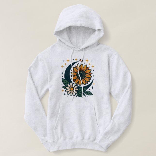 Celestial Flower Women's Hooded Sweatshirt (Design Front)