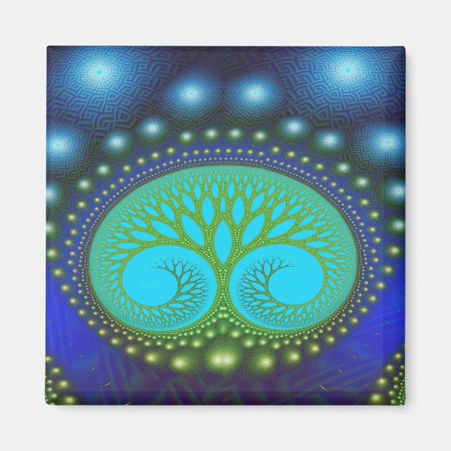 Celestial Forest Nature Pattern Abstract Art Magnet (Front)