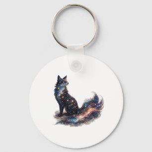 Celestial Fox Cosmic Fantasy Animal Keychain