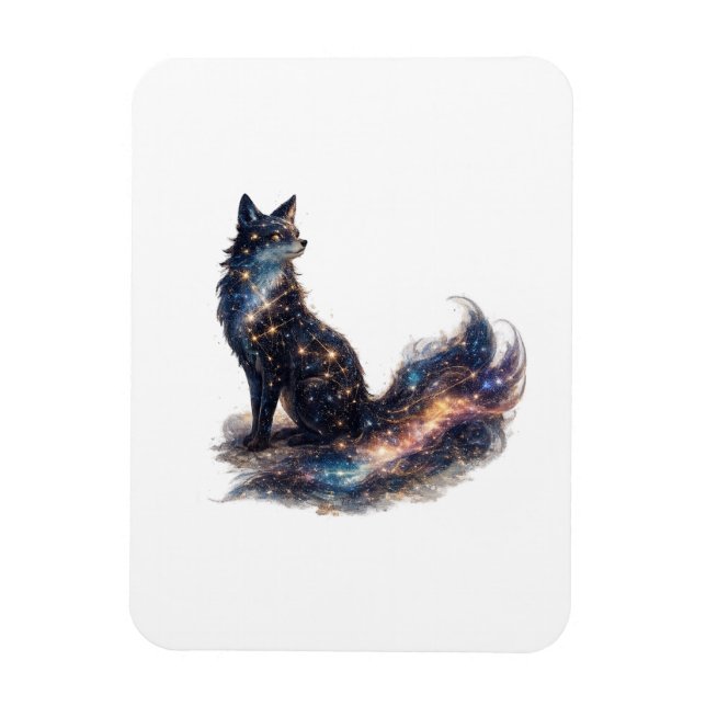 Celestial Fox | Cosmic Fantasy Animal Magnet (Vertical)
