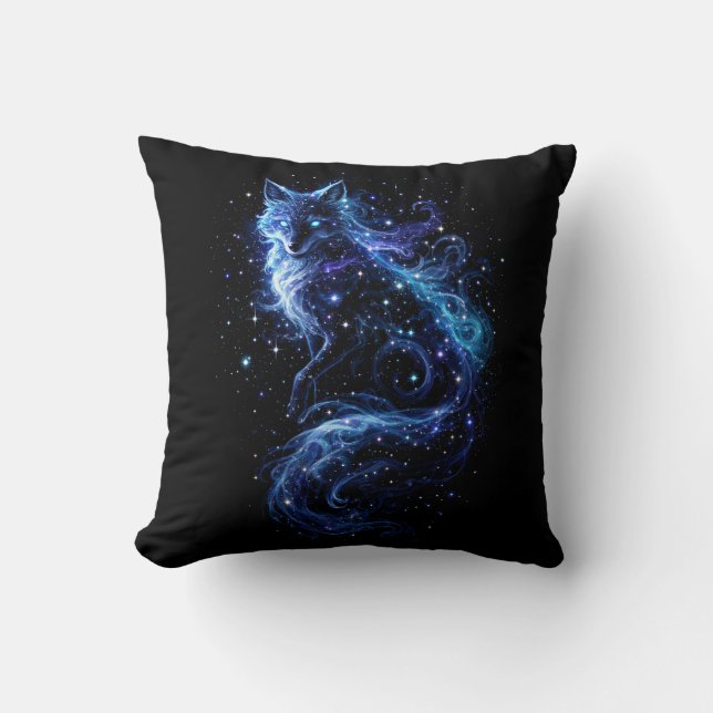 Celestial Fox Spirit Throw Pillow (Front)