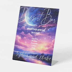 Celestial Full Dessert Bar Wedding Pedestal Sign
