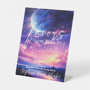 Celestial Full Moon Stars Favours Pedestal Sign