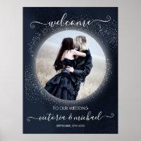 Celestial Full Moon & Stars Photo Wedding Welcome