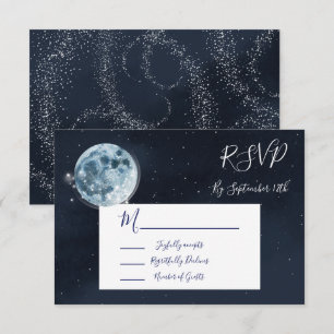 Celestial Full Moon Stars Wedding response RSVP