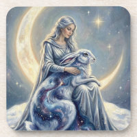 Celestial Galaxy Hare Moon Goddess Fantasy Art