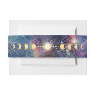 Celestial Galaxy Moon Phase Belly Band Invitation Belly Band