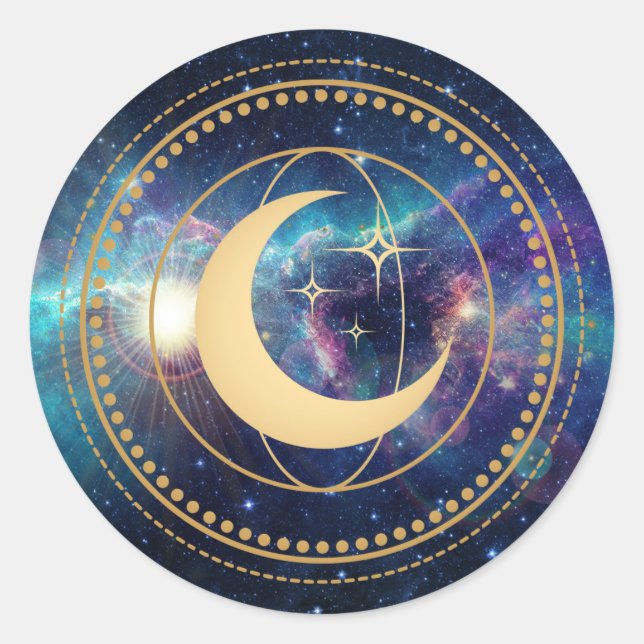 Celestial Galaxy Moon Sticker Seal (Front)