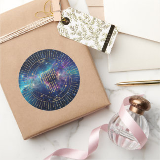 Celestial Galaxy Moon Thank You Sticker