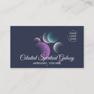Celestial Galaxy Space Horoscope Zodiac logo Business Card
