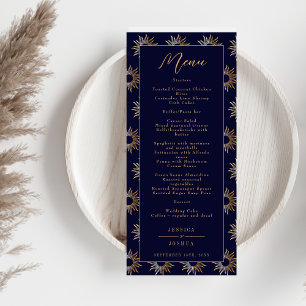 Celestial Galaxy Sun Golden Navy Blue Menu