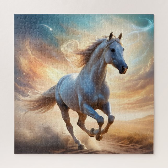 Celestial Gallop-The Dream Horse in Flight Jigsaw Puzzle (Vertical)