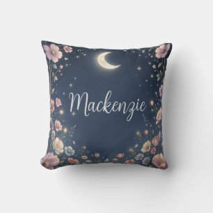 Celestial Garden and Custom Name Throw Pillow