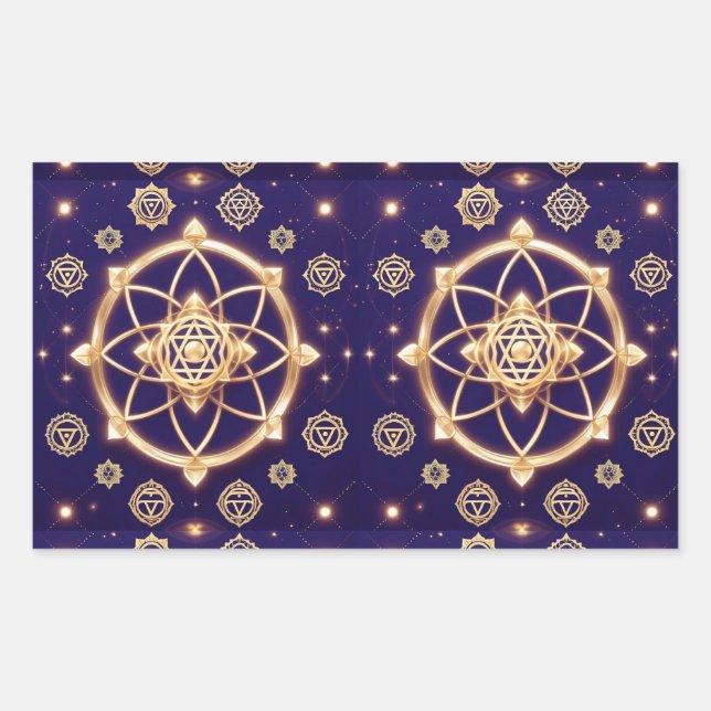 Celestial Geometry of Light — Sacred Pattern Sticker (Front)