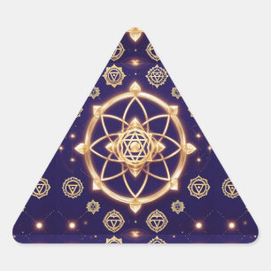Celestial Geometry of Light — Sacred Pattern Triangle Sticker