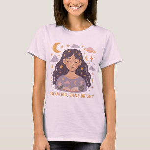 Celestial Girl Graphic Tee – Dreamy Sky Aesthetic