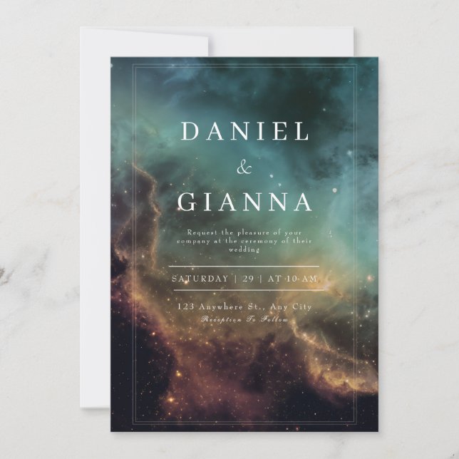 Celestial Glow Wedding Invitation (Front)