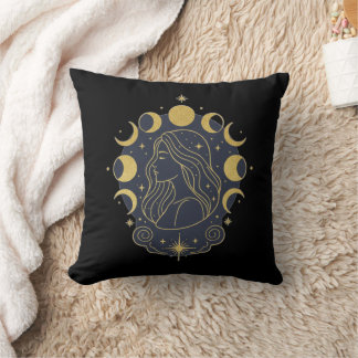 Celestial Goddess Moon & Stars Women’s T-Shirt Throw Pillow