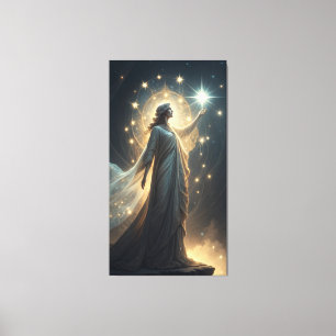 celestial goddess with flowing ethereal robes canvas print