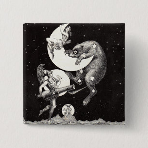 celestial gods and goddesses 2 inch square button
