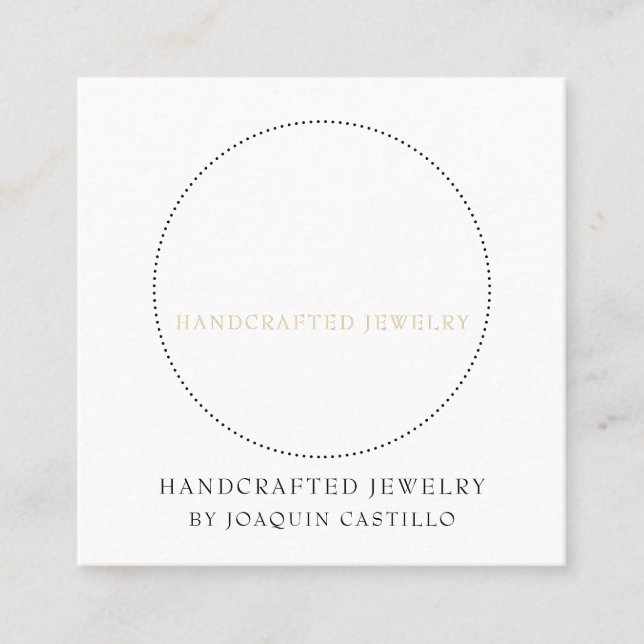 Celestial Gold Black Sun Moon Jewellery Designer Square Business Card (Front)