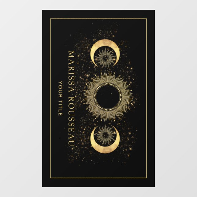 Celestial Gold Black Sun Moon Window Cling (Sheet)