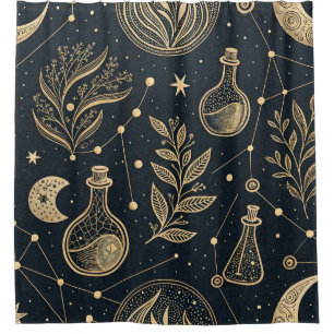 Celestial Gold Line Art - Moon Phases and Potions