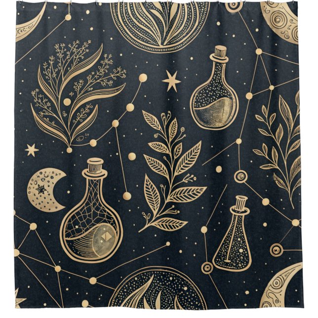 Celestial Gold Line Art - Moon Phases and Potions (Front)