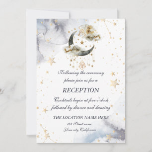 Celestial Gold Moon Stars Invitation