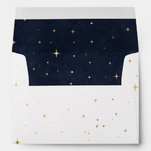 Celestial Gold Pre-Addressed Wedding Envelope