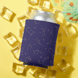 Celestial Gold Star Solareclipse Theme Can Cooler