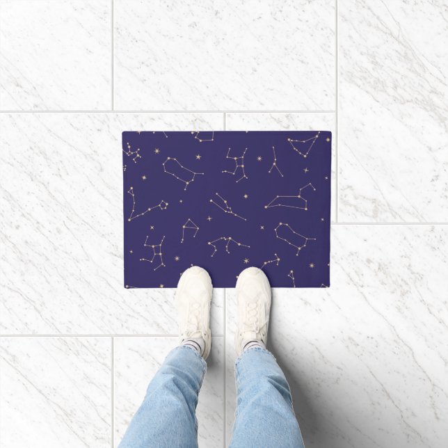 Celestial Gold Star Solareclipse Theme  Doormat (Indoor)