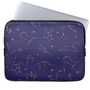 Celestial Gold Star Solareclipse Theme  Laptop Sleeve