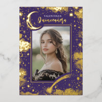 Celestial Gold Stars Moon Night Quinceanera Photo