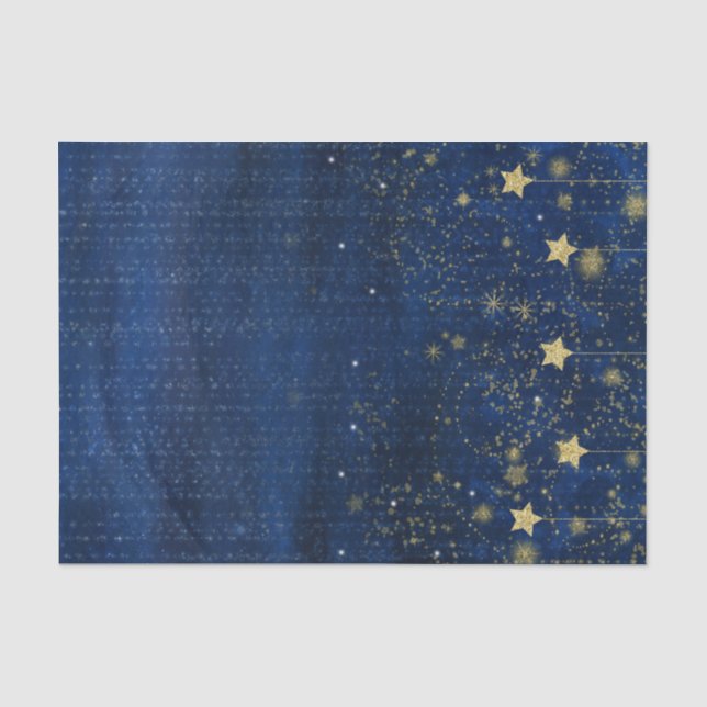 Celestial Gold Stars Sparkle Night Sky Custom Gift Tissue Paper (Front)