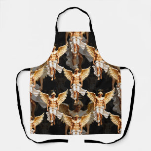Celestial Golden Angels Pattern Design Apron