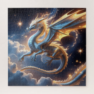 Celestial Golden Dragon Puzzle - Luxury Fantasy Ar