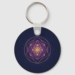 Celestial Golden Mandala — Balance in the Infinite Keychain