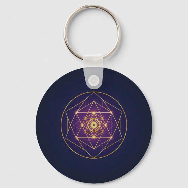 Celestial Golden Mandala — Balance in the Infinite Keychain (Front)
