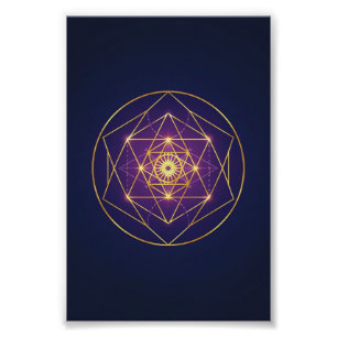 Celestial Golden Mandala — Balance in the Infinite Photo Print